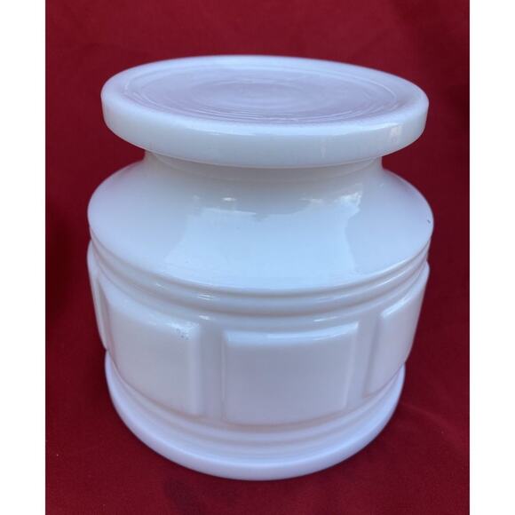 Vintage Randall Milk Glass Jardinere Block Pattern VASE Planter 4 3/8" x 4 5/8" - Picture 11 of 13